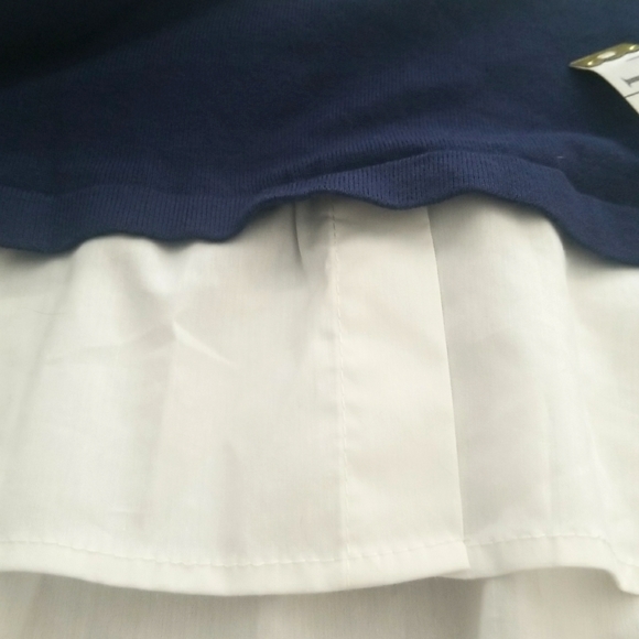 INC International Concepts Layered Look Navy & White Embellished Top - Picture 5 of 8